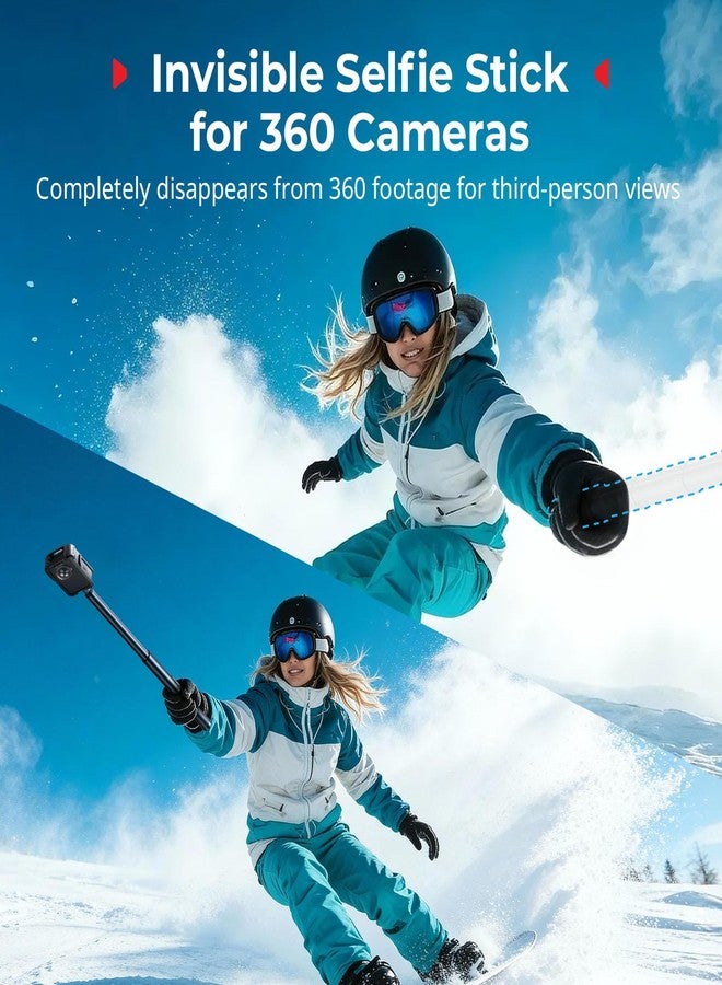 SmallRig Extended 150cm/59in/4.9ft Invisible Selfie Stick for Insta360 X5/X4/X3, for DJI OSMO 360, Portable 360 Camera Stick Pole with 1/4"-20 Screw/Hole, Stake, Wrist Strap, Anti-Slip Handle - 5270 - Image 2