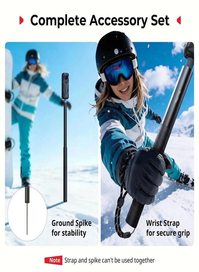 SmallRig Extended 150cm/59in/4.9ft Invisible Selfie Stick for Insta360 X5/X4/X3, for DJI OSMO 360, Portable 360 Camera Stick Pole with 1/4"-20 Screw/Hole, Stake, Wrist Strap, Anti-Slip Handle - 5270 - Image 4
