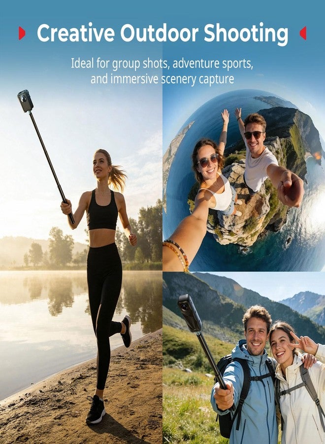 SmallRig Extended 150cm/59in/4.9ft Invisible Selfie Stick for Insta360 X5/X4/X3, for DJI OSMO 360, Portable 360 Camera Stick Pole with 1/4"-20 Screw/Hole, Stake, Wrist Strap, Anti-Slip Handle - 5270 - Image 3