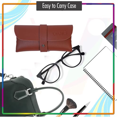 VIVID Vision Unisex Eyewear Case Cover Brown | PU Leather Spectacle Box with Soft Tricot Lining | Lightweight Protective Glasses Pouch | Slim Specs Holde | XV- CD-03-BROWN - Image 3