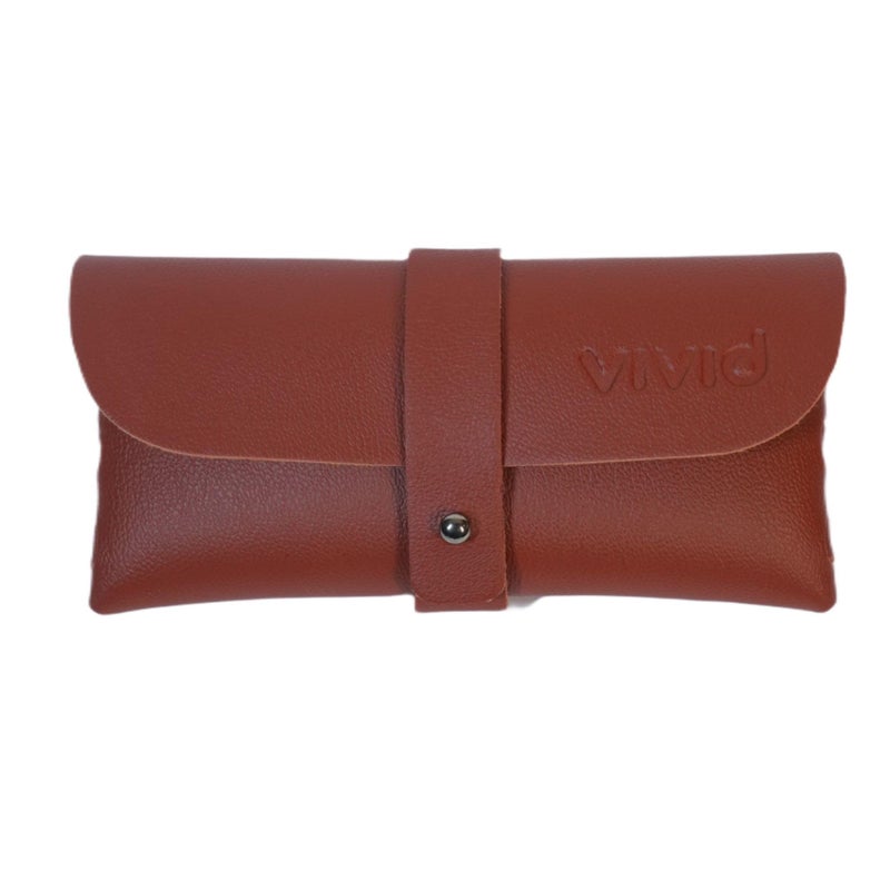 VIVID Vision Unisex Eyewear Case Cover Brown | PU Leather Spectacle Box with Soft Tricot Lining | Lightweight Protective Glasses Pouch | Slim Specs Holde | XV- CD-03-BROWN - Image 5