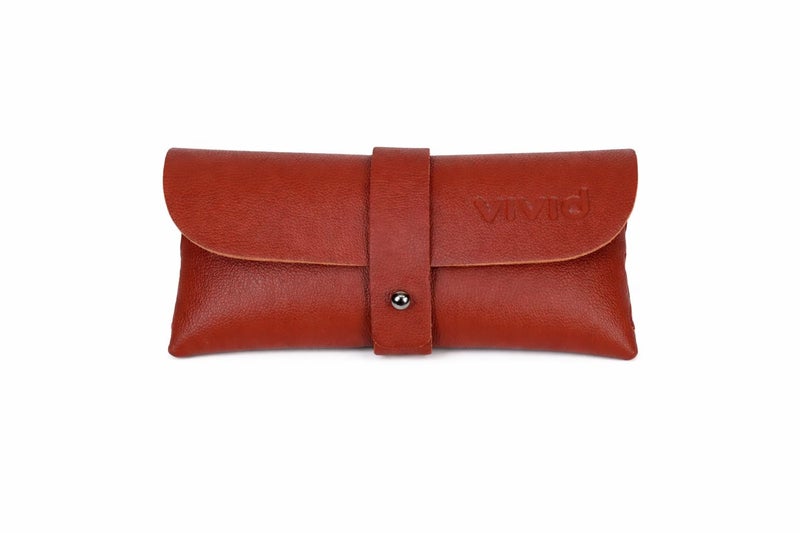 VIVID Vision Unisex Eyewear Case Cover Brown | PU Leather Spectacle Box with Soft Tricot Lining | Lightweight Protective Glasses Pouch | Slim Specs Holde | XV- CD-03-BROWN - Image 4