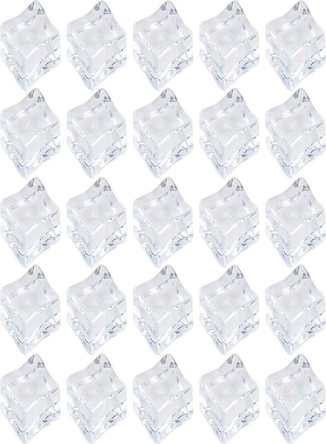 WHYHKJ 25PCS Acrylic Fake Ice Cubes 25mm Transparent Square Artificial Ice Cubes Crystal Ice Cubes for Bar Poster For Photography Props Window Wedding Decoration Vase Filler - Image 1