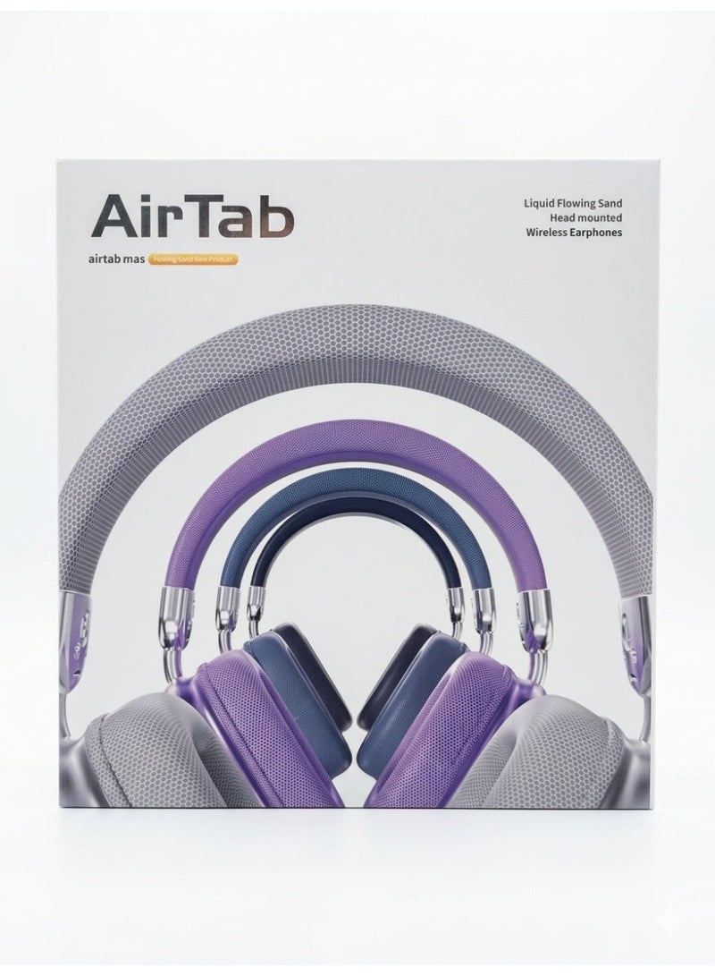 إيرتاب AirTab M8 Liquid Flowing Sand Wireless Headphones – Bluetooth 5.3 Over-Ear Headset with RGB Glitter Effect - Image 1