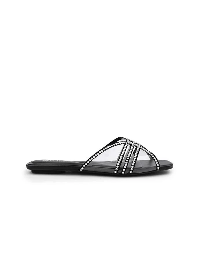 كابلي Cuple Embellished Multi Strap Flat Slides