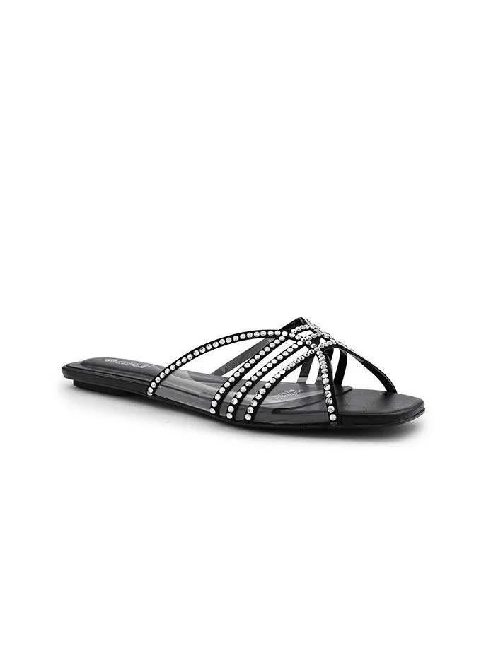كابلي Cuple Embellished Multi Strap Flat Slides