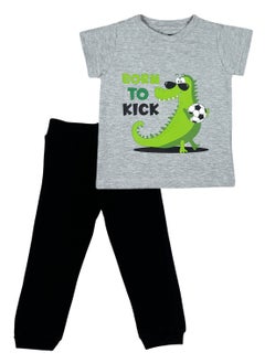 Crocodile Set (Grey T-shirt + Black Sweatpants)