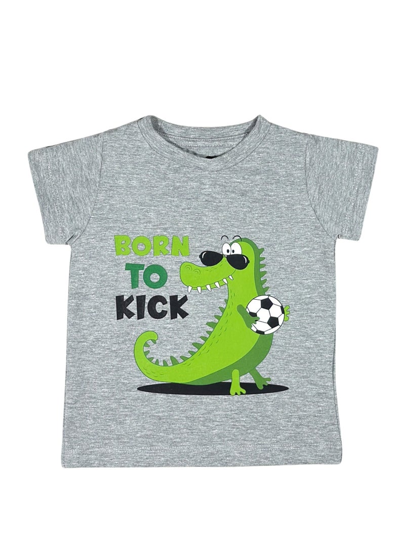 Baby Co. - Crocodile Set (Grey T-shirt + Black Sweatpants) - Image 1