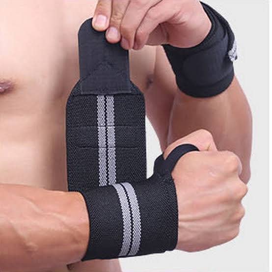 TRUE INDIAN Trending Fitness Wrist Support Band With Grip Support For Gym Exercise Workout. Wrist Wrap| Straps and Grip Gym Accessories For Men & Women Hand Grip and Wrist Support Band Combo (ORANGE GREY) - Image 5