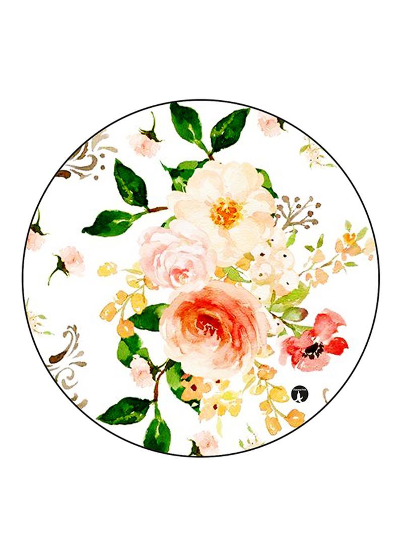 RKN Flowers Printed Round Pin Badge Multicolour - Image 1