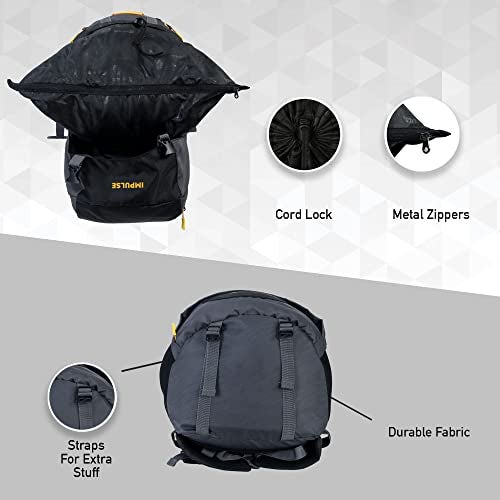 Impulse Loops 6 Compartment Rucksack Bags 75 Litres Travel Bag For Men Tourist Bag For Travel Backpack For Hiking Trekking Bag For Men Camping With 1 Year Warranty(Black) - Image 4