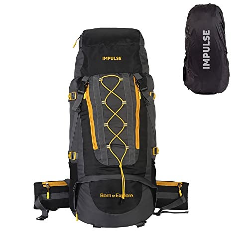 Impulse Loops 6 Compartment Rucksack Bags 75 Litres Travel Bag For Men Tourist Bag For Travel Backpack For Hiking Trekking Bag For Men Camping With 1 Year Warranty(Black) - Image 1