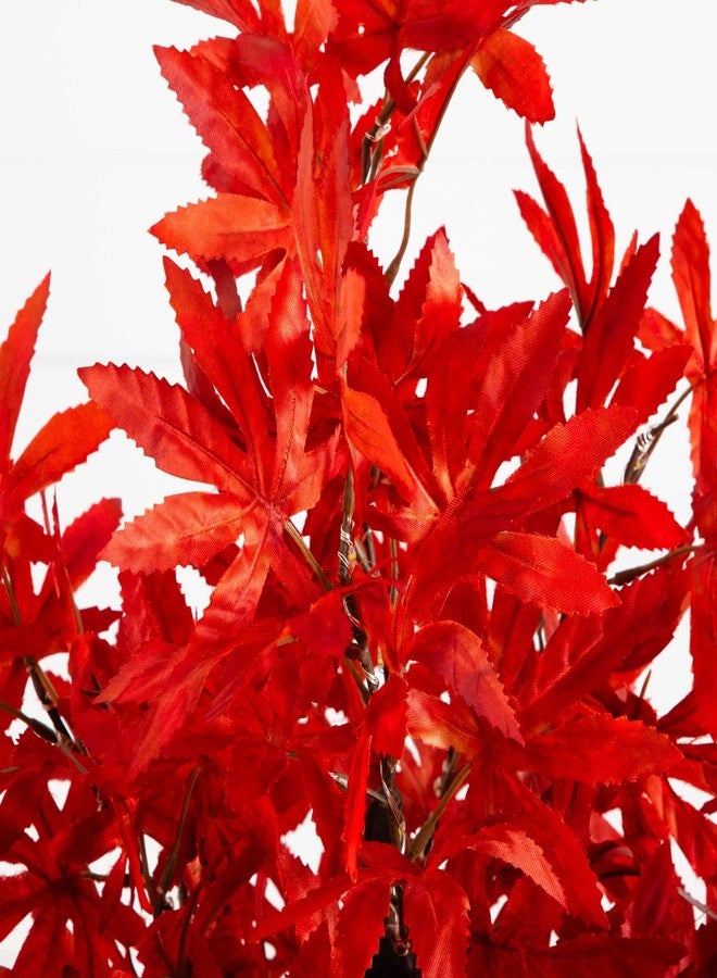 Nearly Natural 2ft Pre-Lit Red Autumn Maple Artificial Fall Tree with 50 Warm White LED Lights - Image 3