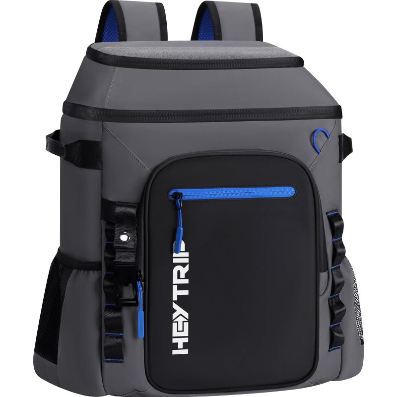 Heytrip Cooler Backpack 54 Cans Insulated Cooler Bag Keep Freeze for 20 Hours Waterproof LeakProof Cooler with MultiCompartmentsGray