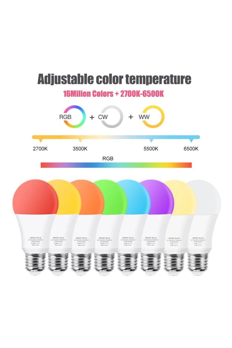 تويا لمبة ذكية – لمبة LED ألوان RGBCW بتقنية WiFi مع تحكم صوتي ، 5 أوضاع إضاءة، تعمل مع تطبيق Smart Life - Image 3