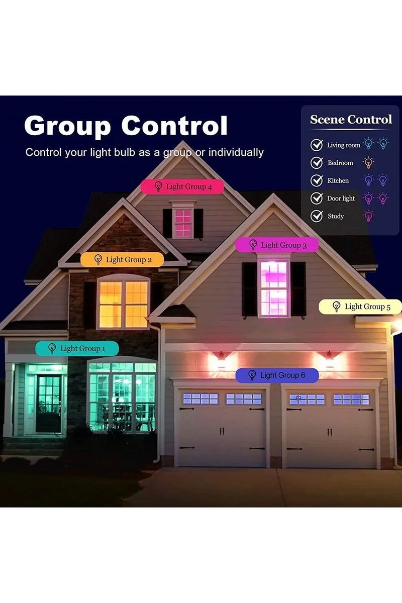 تويا لمبة ذكية – لمبة LED ألوان RGBCW بتقنية WiFi مع تحكم صوتي ، 5 أوضاع إضاءة، تعمل مع تطبيق Smart Life - Image 4