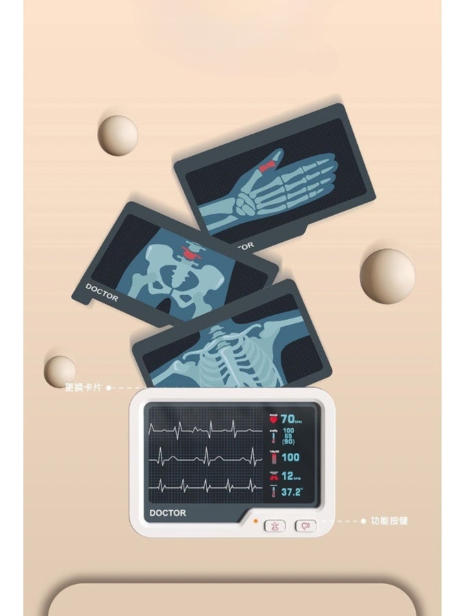 هاهالاند 26 قطعة مجموعة عربة طبية للعب التمثيلي، عربة لعب تمثيل دور الطبيب مع قضيب قياس الطول القابل للتمديد، مجموعة مستشفى محاكاة للعب الإبداعي، هدية تعليمية للأطفال - Image 3