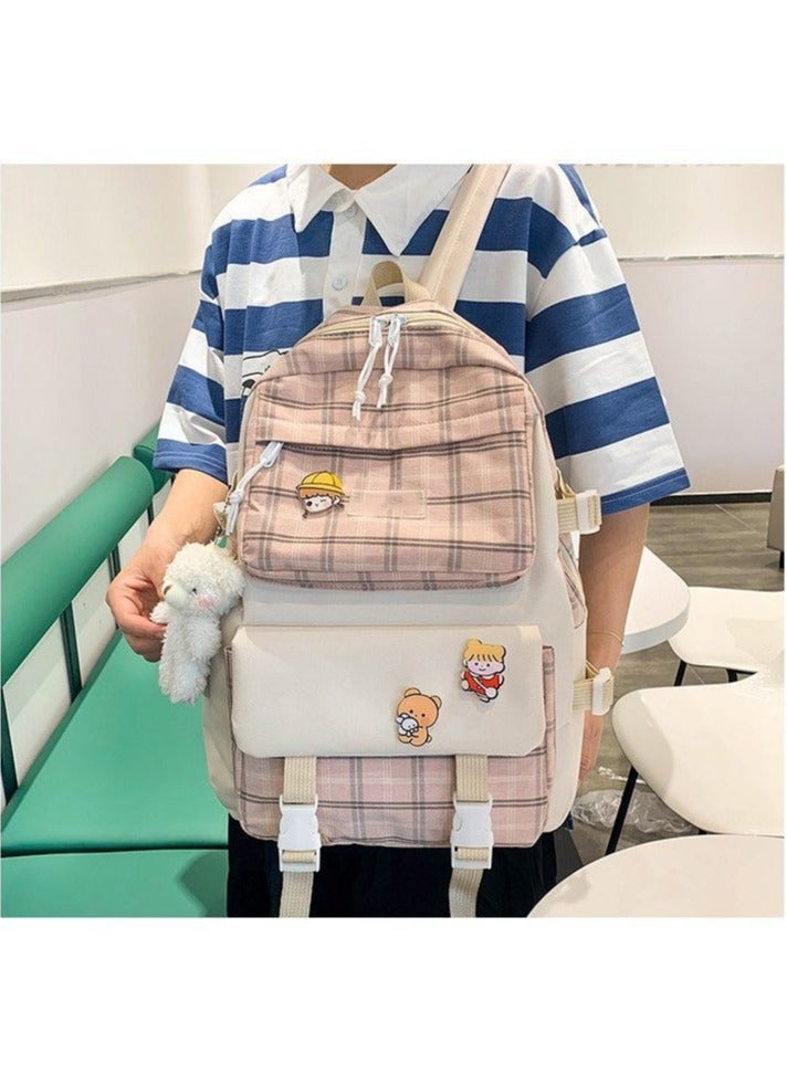 AUTOYSUR 5 Pcs Backpack Set,Kids Backpacks,School Bag for Kids,Back to School Book Bag Backpack for Teen,Cartoon Travel Backpack,Shoulder Bag,Handbag (Pink) - Image 3