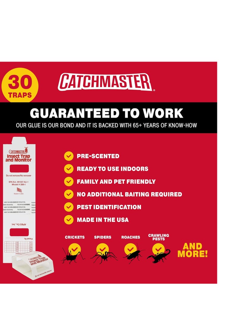 Catchmaster Catchmaster Spider & Insect Glue Traps 30-Pk, Brown Recluse Spider Traps, Adhesive Cockroach Killer Glue Boards, Cricket Sticky Traps, Indoor Roach Trap for Home, Garage & Shed, Pet Safe Pest Control  - Image 4