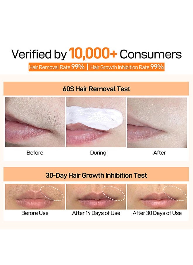 JoyPretty 60s Upper Lip Hair Removal Cream, Hair Removal Cream For Upper Lip Face And Chin Fast And Gentle With 30X Delay Hair Growth Moisturizing Hair Removal With Almond Oil And Aloe Vera Extract 20g  - Image 5