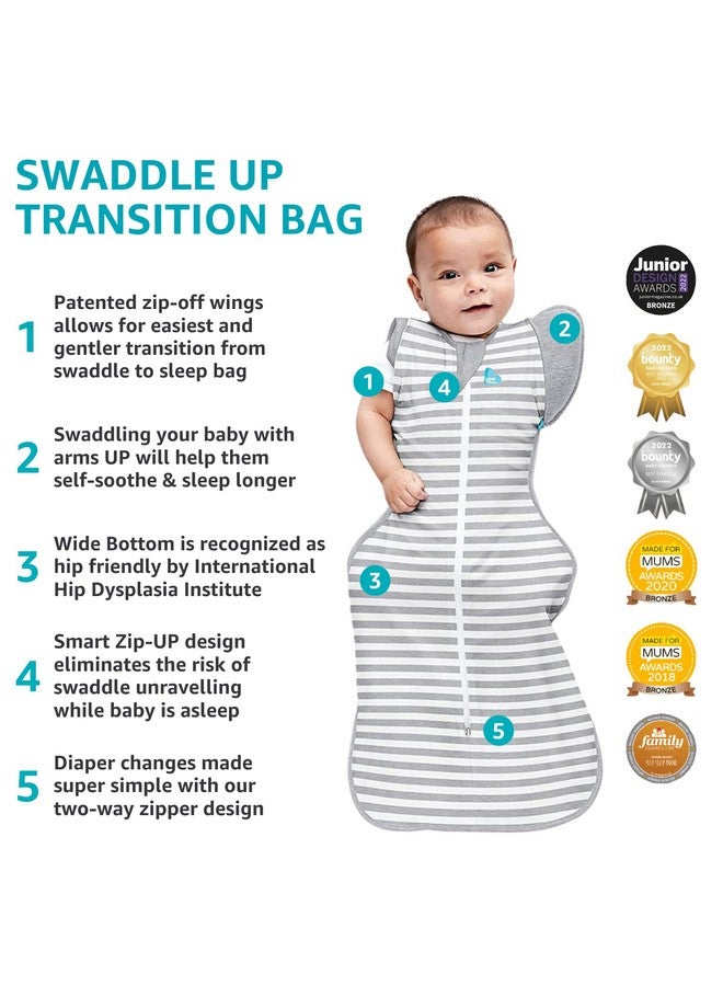 Love to Dream Transition Bag Organic 1.0 TOG, Cream, Medium, 13-19 lbs., Patented Zip-Off Wings, Gently Help Baby Safely Transition from Being swaddled to arms Free Before Rolling Over - Image 2