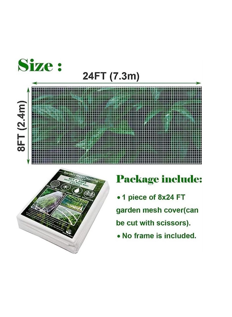 Generic - Ultra Fine Garden Mesh Netting, FARAER Plant Covers 8'x24' Garden Netting for Protect Vegetable Plants Fruits Flowers Crops Greenhouse Row Cover Protection Mesh Net Patio Gazebo Screen Barrier Net - Image 1