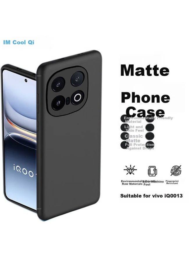Maikuqi Phone Case For Vivo Iqoo 13, Full Coverage Frosted Soft Shell Anti-drop Protective Cover - Matte Black - Image 1