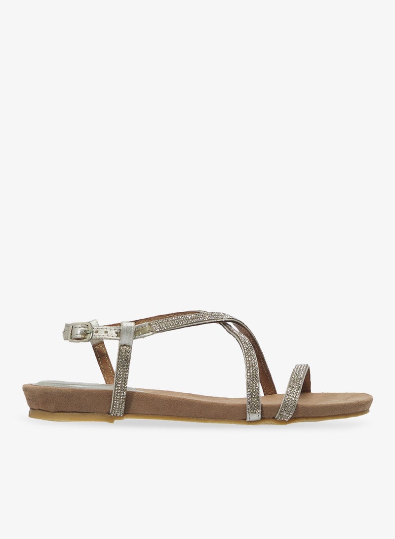 Spot-On Glitter Flat Sandal - Image 1
