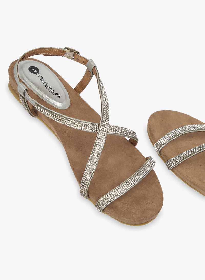 Spot-On Glitter Flat Sandal - Image 4