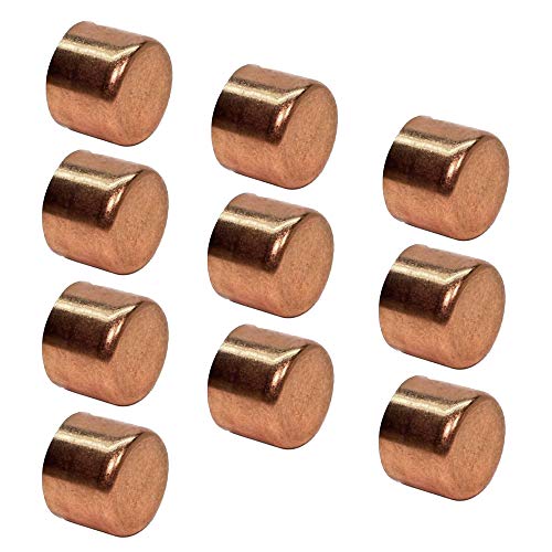 PROCURU 10-Pack 1/2" Inch Copper Pipe Cap, Sweat Connection, Certified Safe (CWCA0012-10P) - Image 1