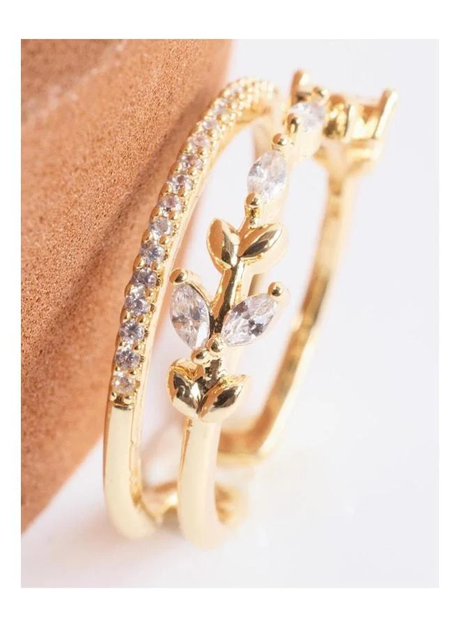 Jimmy Key Gold-Colored Leaf Motif Ivy Ring.