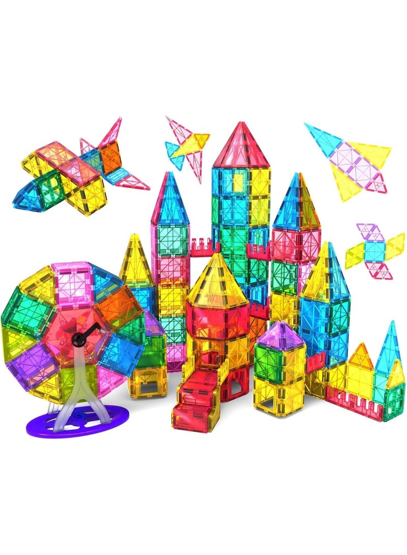 VTERLY 100 Piece Magnetic Building Blocks Set for Boys and Girls, Educational Magnetic Building Kit for Preschool, Stackable STEM Toys, Birthday Gifts for Toddlers, Ages 3-9+ - Image 1