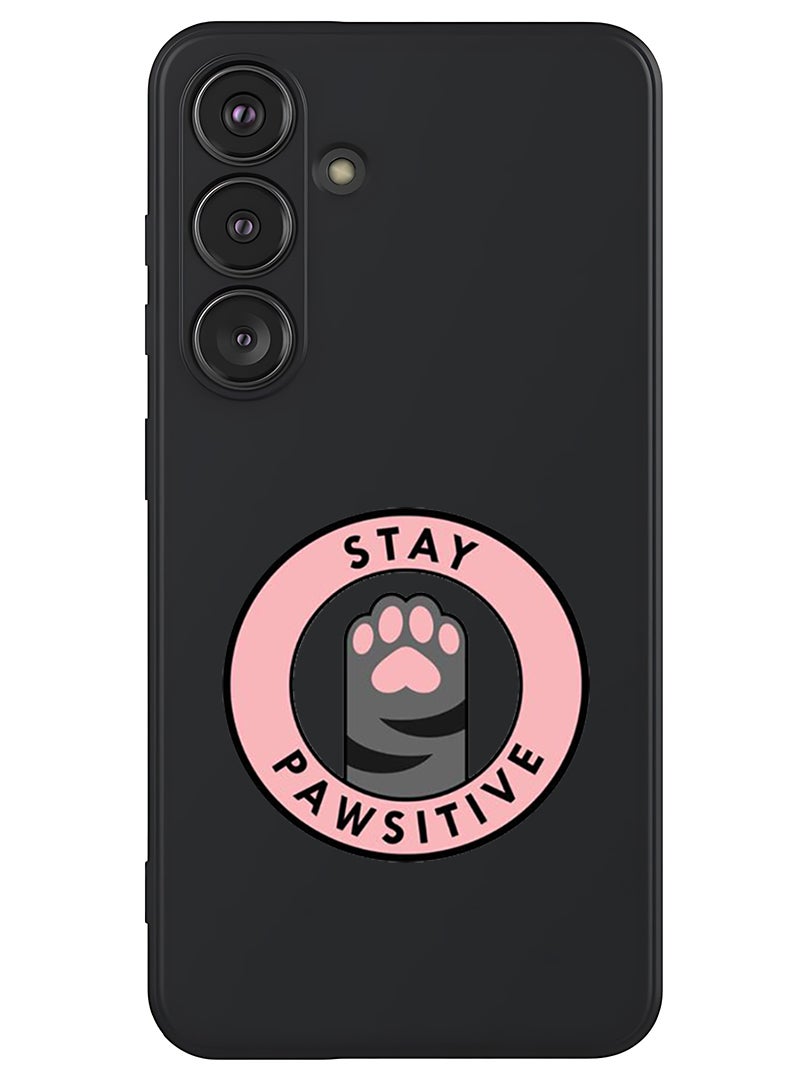 Theodor Protective Slim Fit Case Liquid Silicone Cover with Full Body Protection Anti-Scratch Shockproof Case For Samsung Galaxy S25 (Black) - Stay Pawsitive 1 - Image 1