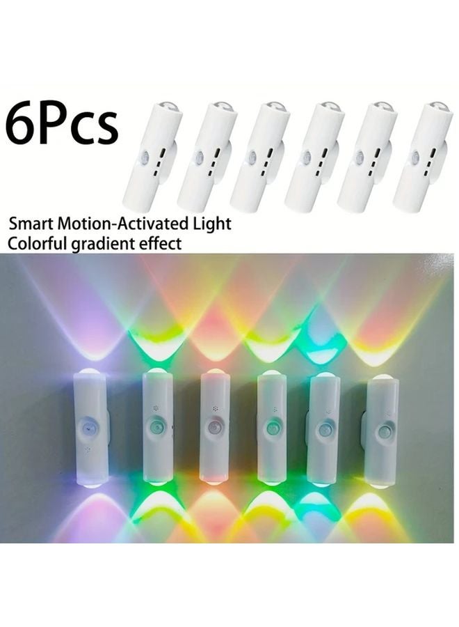 6Pcs RGB Gradient Cat Eye Sensor Lights Smart Color Changing Sunset LED Wall Light - Image 2