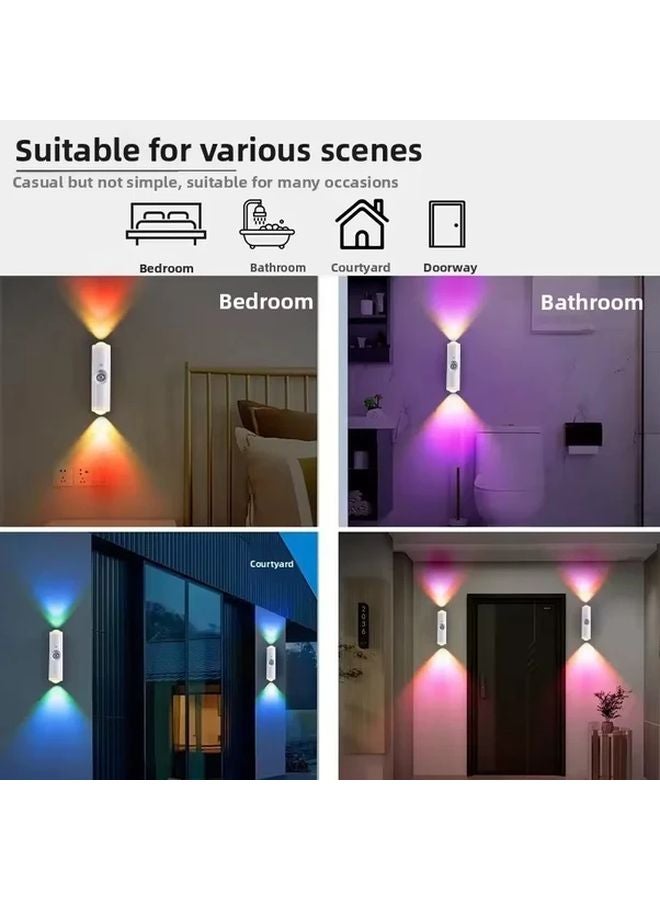6Pcs RGB Gradient Cat Eye Sensor Lights Smart Color Changing Sunset LED Wall Light - Image 5