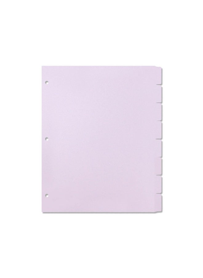 MultiBey - A4 Dividers Plastic 3Ring Binder Dividers Sturdy 3 Hole 8Tab Dividers Inserts For Journal Loose Leaf Planner Office School And Home Supplies (Purple) - Image 1