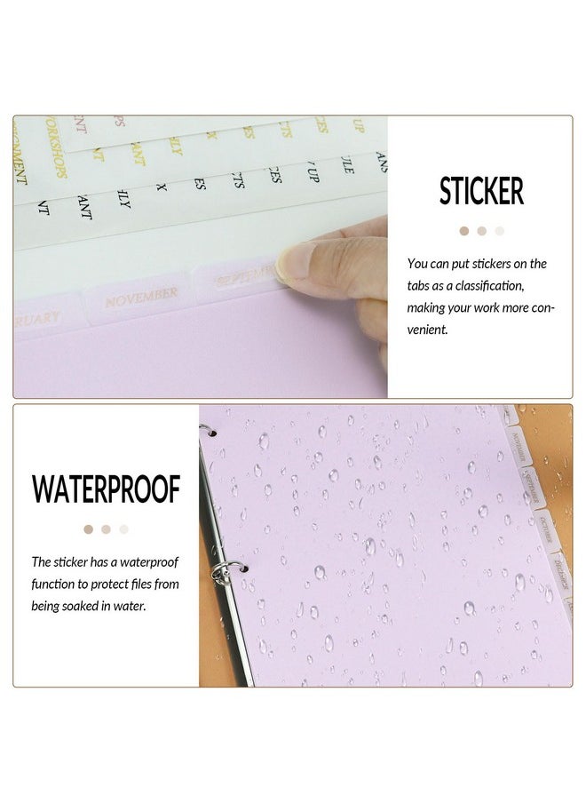 MultiBey - A4 Dividers Plastic 3Ring Binder Dividers Sturdy 3 Hole 8Tab Dividers Inserts For Journal Loose Leaf Planner Office School And Home Supplies (Purple) - Image 1