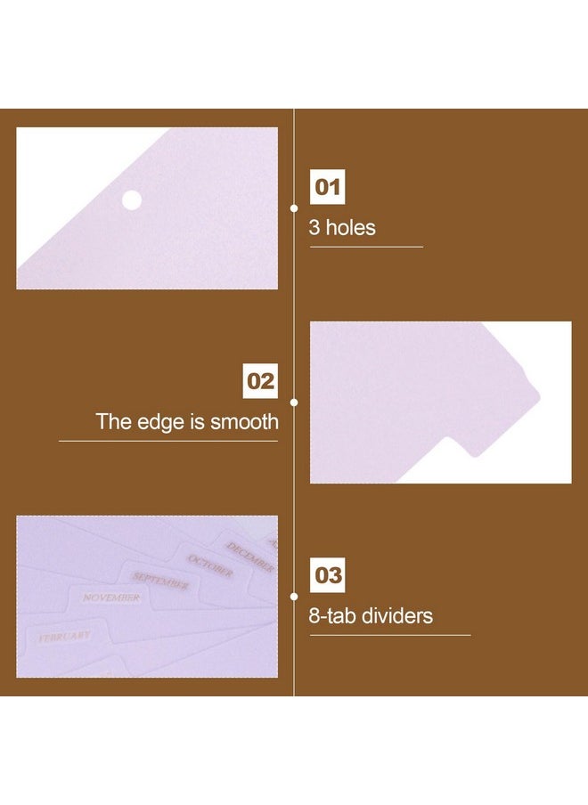 MultiBey - A4 Dividers Plastic 3Ring Binder Dividers Sturdy 3 Hole 8Tab Dividers Inserts For Journal Loose Leaf Planner Office School And Home Supplies (Purple) - Image 1