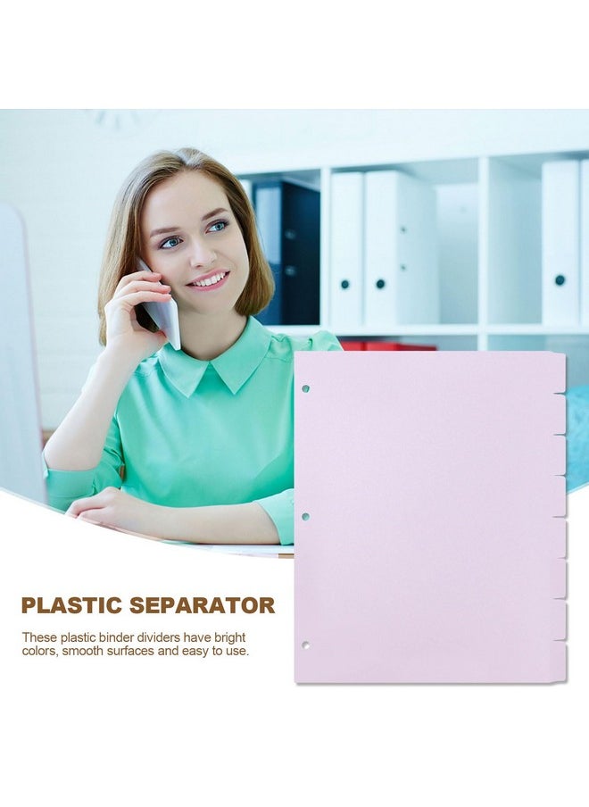 MultiBey - A4 Dividers Plastic 3Ring Binder Dividers Sturdy 3 Hole 8Tab Dividers Inserts For Journal Loose Leaf Planner Office School And Home Supplies (Purple) - Image 1
