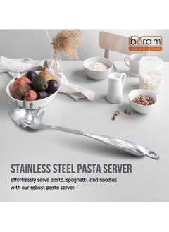 Beram Pasta Server Spatula, S-shaped, 304 Stainless Steel, Cooking Tool, Kitchen Utensils, Serving Spoon, Food Grade, Compact, Mirror Finish  - Image 2