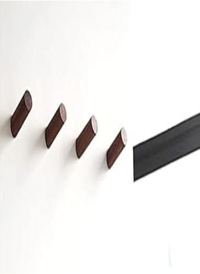 anaan anaan One-Tenth Wall Hooks Wooden Coat Hooks Made of Solid Wood Clothes Hooks Wall Decoration Modern (Walnut, Set of 4 M Diameter 3 x 8 cm) 