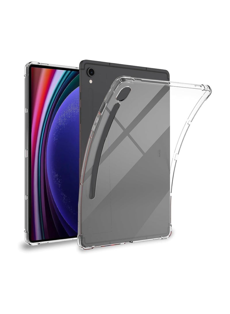 Case Compatible with Samsung Galaxy Tab S9 Fe / S9 Tablet Case, Clear Soft TPU Shookproof Ultra-Anti-Scratch Protective Cover Case for Samsung Galaxy Tab S9 /S9 Fe -(Transparent) 