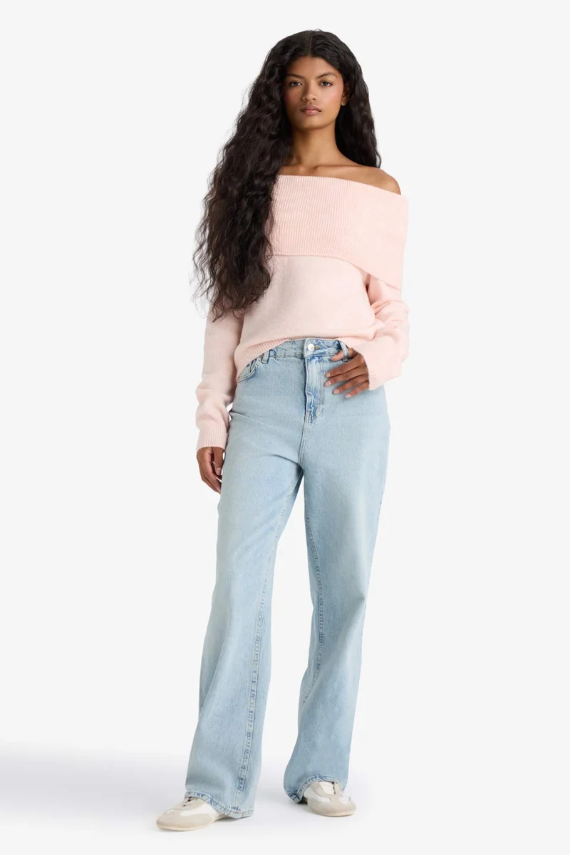 ديفاكتو Regular Fit Strapless Knitwear Pullover