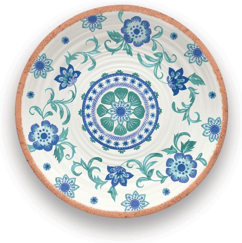 TarHong Rio Turquoise Floral Salad Plate 85 Melamine Set of 6 - Image 2