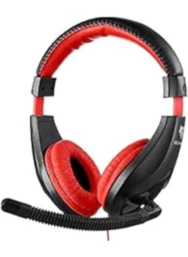 GigaMax GM530 Headphones - Support 2 Jack Mic Headset and Headset - Color: Black/Red