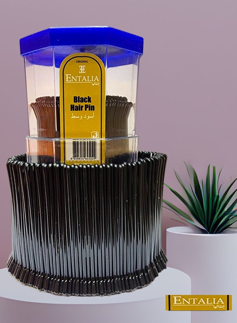 إنتاليا بنس شعر تايلاندي وسط لون أسود يحتوي على 215 حبة دبابيس شعر - Image 3