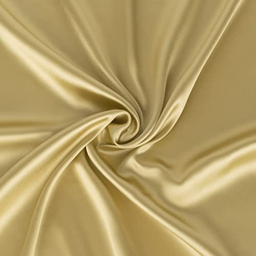 TopTie 23 Inch Square Satin Scarf, Handkerchief Bandana, Head Scarf Neck Gaiter - Golden - Image 3