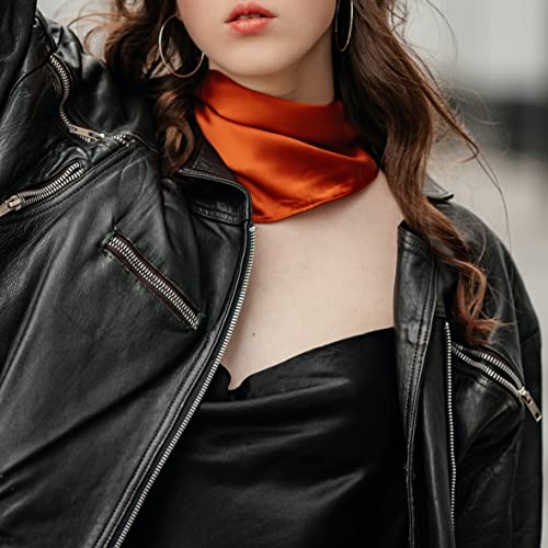 TopTie 23 Inch Square Satin Scarf, Handkerchief Bandana, Head Scarf Neck Gaiter - Golden - Image 4