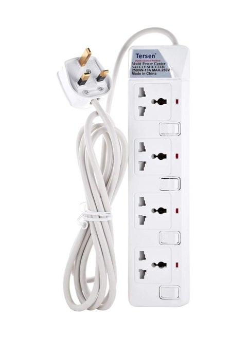 Tersen Extension Bar with 4 sockets 5m Wire - 914-5m