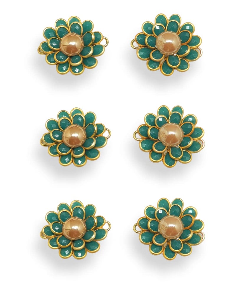 meryCraft Acrylic Gold Plated Pacchi Flower Shaped Charms DIY for Jewellery Making Rakhi and Crafting 5 PiecesSize 20x20 MM MTRL112 - Image 1